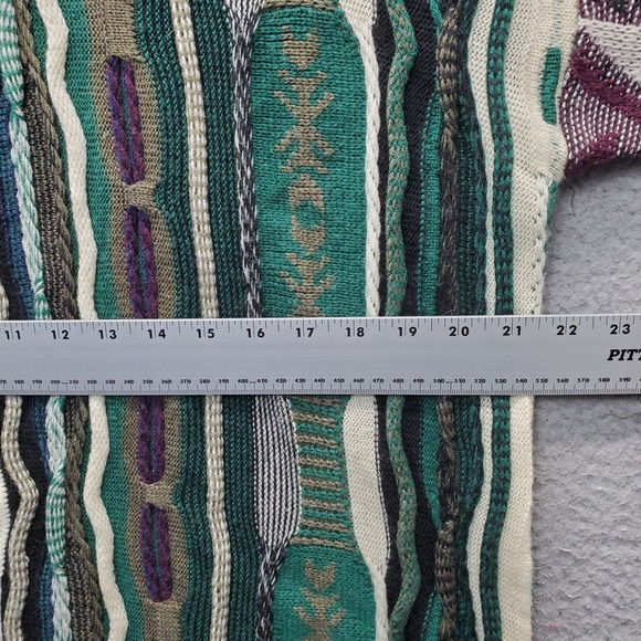 Le Tigre Sweater Mens L Multi Geometric 3D Knit Long Sleeve Crew Neck Pullover - Picture 4 of 12